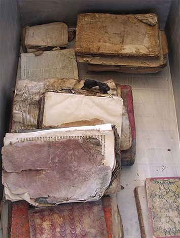 Iraqi Jewish Books and Documents Packed in Trunks for Shipment, June 2003
